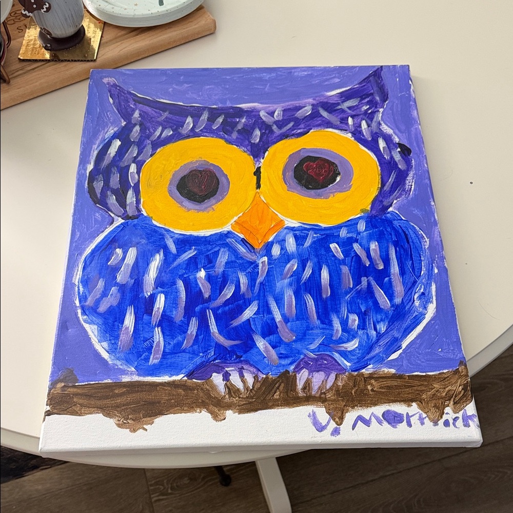Vibrant Owl Canvas Art by MMV